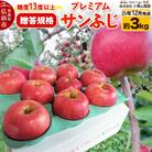 25年12月発送りんご糖度13度以上 贈答規格プレミアムサンふじ約3kg|24_mlk-100301