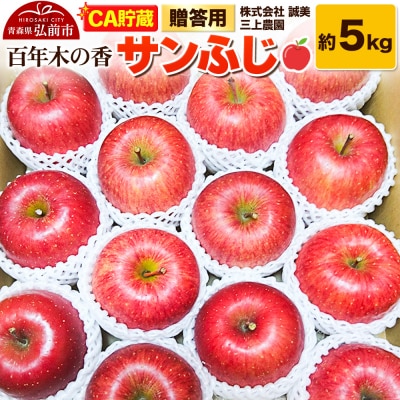 贈答用 百年木の香 三上農園 サンふじ 約5kg (14～20玉程度)|24_mkn-160501