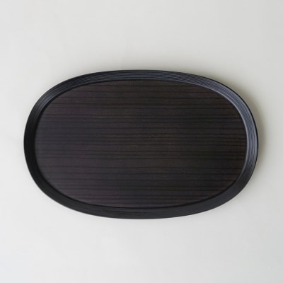 BUNACO オーバルトレイ Sサイズ (ブラック) お盆 トレイ|24_brb-200101a
