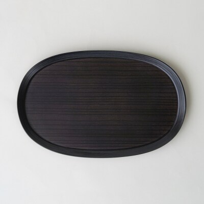 BUNACO オーバルトレイ Sサイズ (ブラック) お盆 トレイ|24_brb-200101a