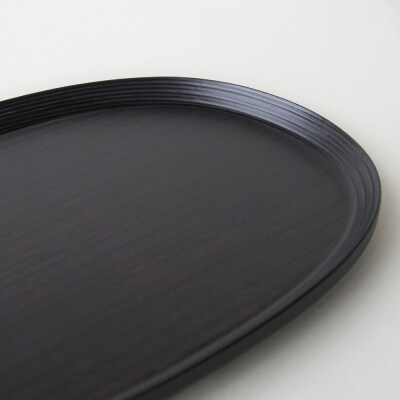 BUNACO オーバルトレイ Sサイズ (ブラック) お盆 トレイ|24_brb-200101a