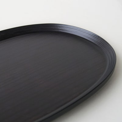 BUNACO オーバルトレイ Sサイズ (ブラック) お盆 トレイ|24_brb-200101a