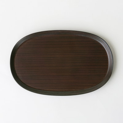BUNACO オーバルトレイ Sサイズ (ダークブラウン) お盆|24_brb-200101b
