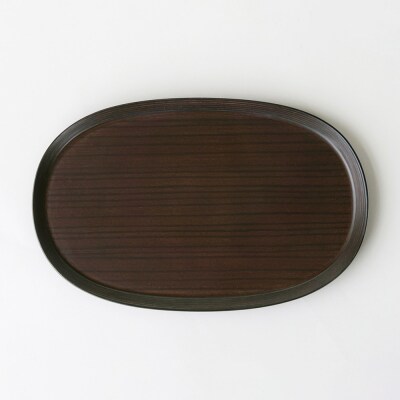 BUNACO オーバルトレイ Sサイズ (ダークブラウン) お盆|24_brb-200101b
