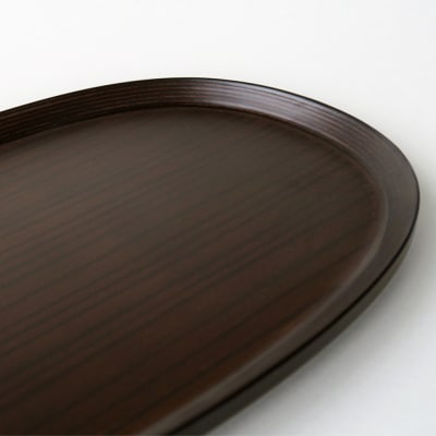 BUNACO オーバルトレイ Sサイズ (ダークブラウン) お盆|24_brb-200101b