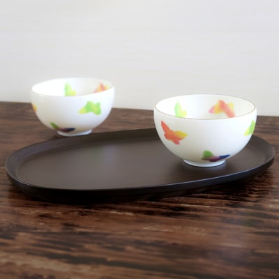 BUNACO オーバルトレイ Sサイズ (ダークブラウン) お盆|24_brb-200101b