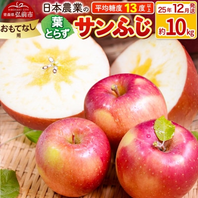 【25年12月出荷】 葉とらずサンふじ 約10kg おもてなし用|24_nng-131001bg