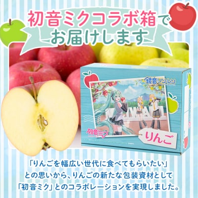 りんご 贈答用 サンふじ&王林 約3kg 初音ミクデザイン 化粧箱入|24_thn-050301