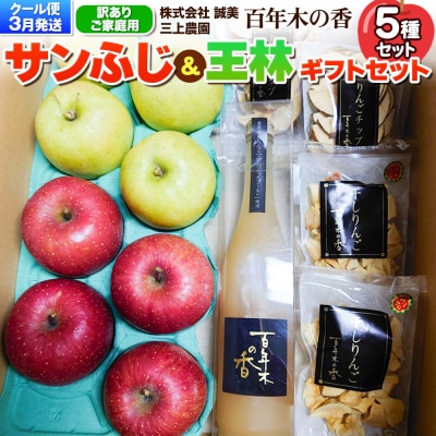 りんご【訳あり】三上農園 サンふじ 王林 ギフトセット 3月発送|24_mkn-100101b