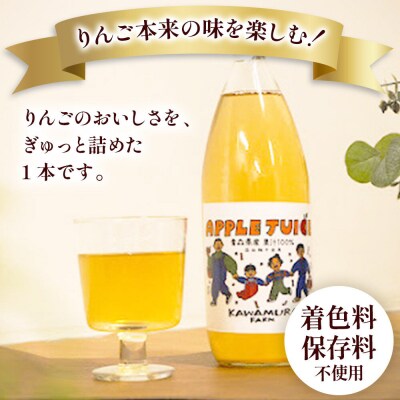 無添加 りんごジュース 王林 1L×3本 カワムラファーム|24_kmf-180301