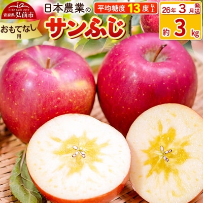 りんご 【26年3月出荷】 サンふじ 約3kg おもてなし用|24_nng-120301bj