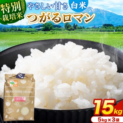 米【特別栽培米】つがるロマン 白米 15kg(5kg×3袋)令和7年産|24_mft-051501