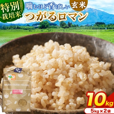 米【特別栽培米】つがるロマン 玄米 10kg(5kg×2袋)令和7年産|24_mft-101001