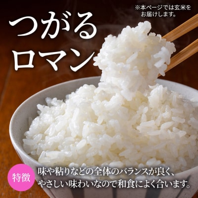 米【特別栽培米】つがるロマン 玄米 20kg(5kg×4袋)令和7年産|24_mft-102001