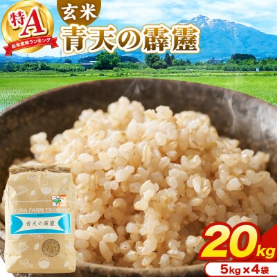 米 青天の霹靂 玄米 20kg(5kg×4袋)R7年産 特A|24_mft-112001
