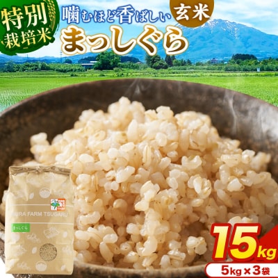 米【特別栽培米】まっしぐら 玄米 15kg(5kg×3袋)令和7年産|24_mft-121501
