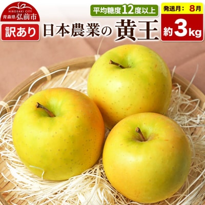 26年8月クール便発送】りんご 黄王 約3kg【訳あり】|24_nng-030301ac