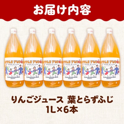 りんごジュース 無添加 葉とらずふじ 1L×6本 カワムラファーム|24_kmf-170601