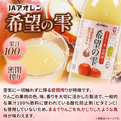 JAアオレン【希望の雫】りんごジュース 1000ml×6本 瓶|24_bny-140101