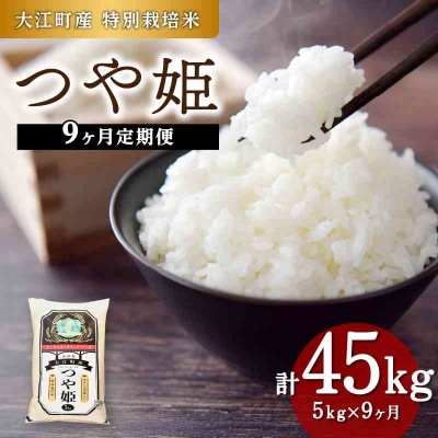  《9ヶ月定期便》大江町産 つや姫 5kg×9ヶ月(計45kg)【特別栽培米】 001-T31