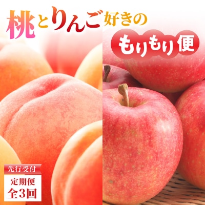 ≪先行受付≫桃とりんご好きのもりもり便【定期便全3回】 060-T04
