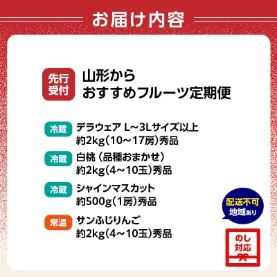 ≪先行受付≫ 山形からおすすめフルーツ定期便【定期便全4回】 060-T08