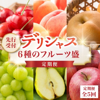  ≪先行受付≫ デリシャス6種のフルーツ盛定期便【定期便全5回】 060-T07