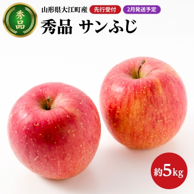 《先行受付》【2027年2月発送予定】 サンふじ約5kg・秀品 大江町産 028-030