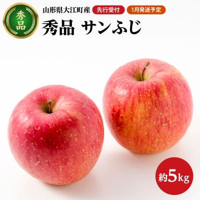 《先行受付》【2027年1月発送予定】 サンふじ約5kg・秀品【大江町産・大地農産】 028-026