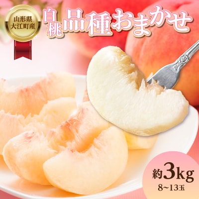白桃 品種お任せ 3kg(8玉～13玉)【道の駅おおえ】 004-013