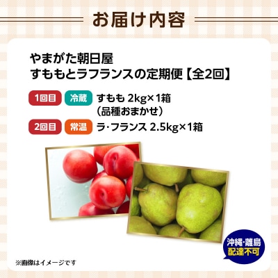 やまがた朝日屋 すももとラフランスの定期便【全2回】 065-T01