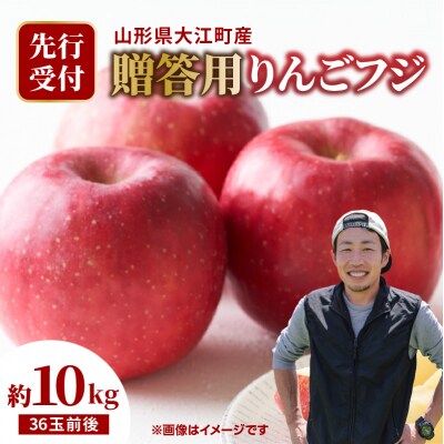 《先行受付》大江町産贈答用リンゴふじ約10kg 36玉前後【11月下旬発送予定】067-003