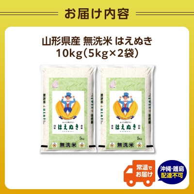 《6ヶ月定期便》山形県産 無洗米 令和7年産 はえぬき 5kg×6ヶ月(計30kg) 036-T03