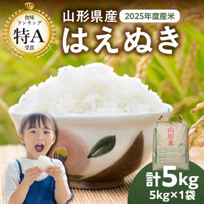 山形県産 はえぬき 5kg【2025年度産米】 065-001