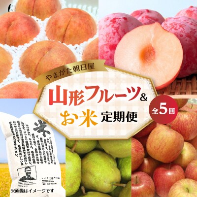 やまがた朝日屋 山形フルーツ&お米の定期便【全5回】 065-T02