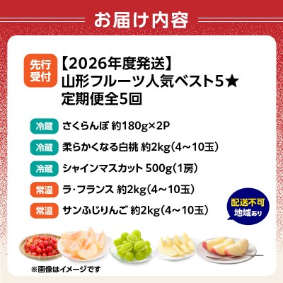 《先行受付》山形フルーツ人気ベスト5★【定期便全5回】 060-T13