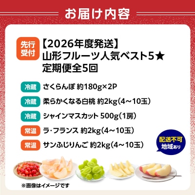 《先行受付》山形フルーツ人気ベスト5★【定期便全5回】 060-T13