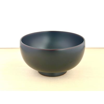 川連漆器　銀溜　4.4寸椀[B7-5502]