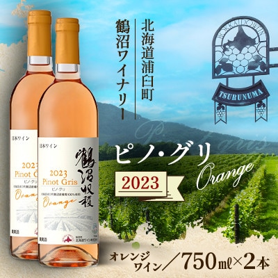 鶴沼収穫ワイン【ピノ・グリOrange】オレンジワイン 2023年産　2本セット