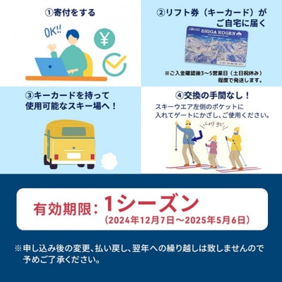 2024-25 志賀高原スキー場共通リフト券 シーズンパス大人1名[53710379]
