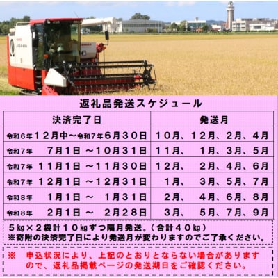 【先行受付】令和7年産ななつぼし定期便40kg(隔月10kg×4回)【R7UB-01】