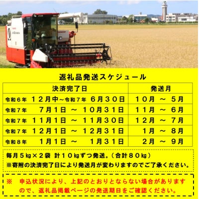 【先行受付】令和7年産 無洗米ゆめぴりか定期便80kg(毎月)【R7UC-21】