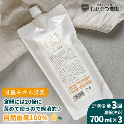 【全3回定期便】【植物 由来】万能 濃縮 甘夏 みかん 洗剤/ わかまつ農園 [AHB017]