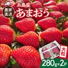 【先行受付】【農家直送!】糸島産あまおう 280g×2P(DXまたはGサイズ) [AML001]