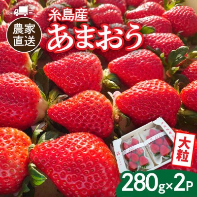 【先行受付】【農家直送!】糸島産あまおう 280g×2P(DXまたはGサイズ) [AML001]