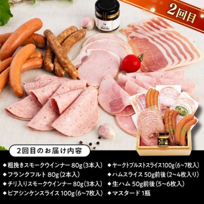 【全3回定期便】バラエティ定期便 (ウインナー/ハム/生ウインナー/生ハム)[AAC009]