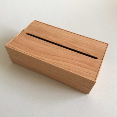 【チェリー素材】ティッシュボックス (大) 贈り物家具 みはたや [ADD007]