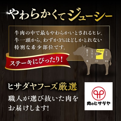 博多 和牛 ヒレステーキ 400g (100g × 4枚) /ヒサダヤフーズ [AIA010]