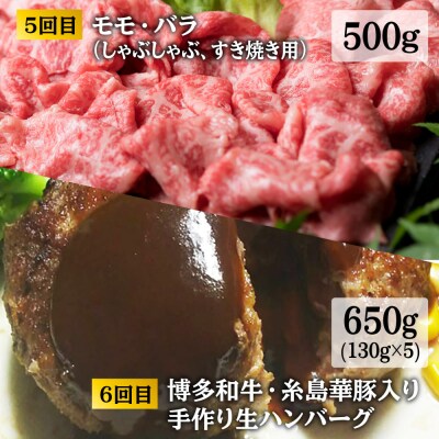 【全6回定期便】 糸島 黒毛和牛 食べ比べセット 2人前 約3kg [ACA110]