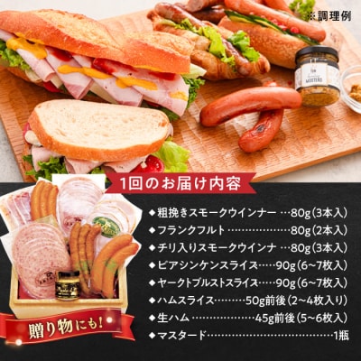 【全6回定期便】本場ドイツで連続金賞受賞!お試し食べきりセット【糸島手造りハム】 [AAC020]
